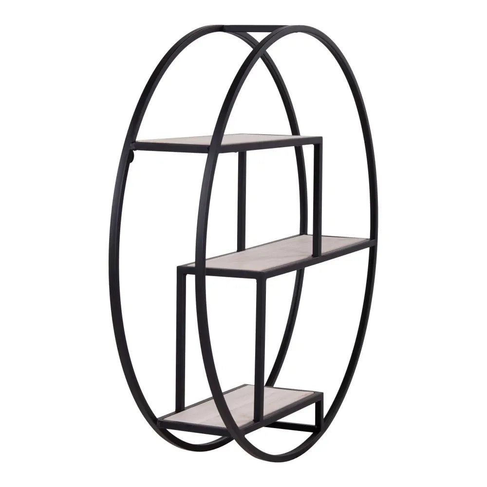 Raft de perete din Lemn Maro si Metal Negru L62xH62cm Rotterdam