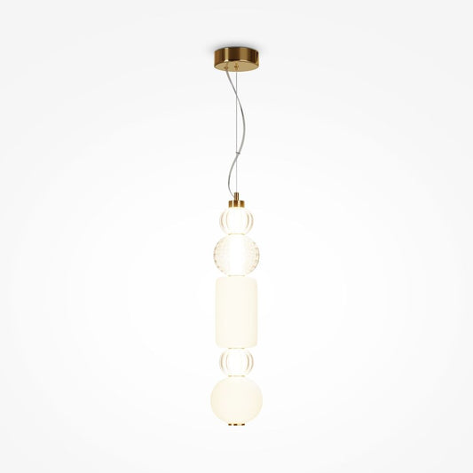 Pendul din Metal si Sticla Auriu/Transparent D15xH220cm Collar