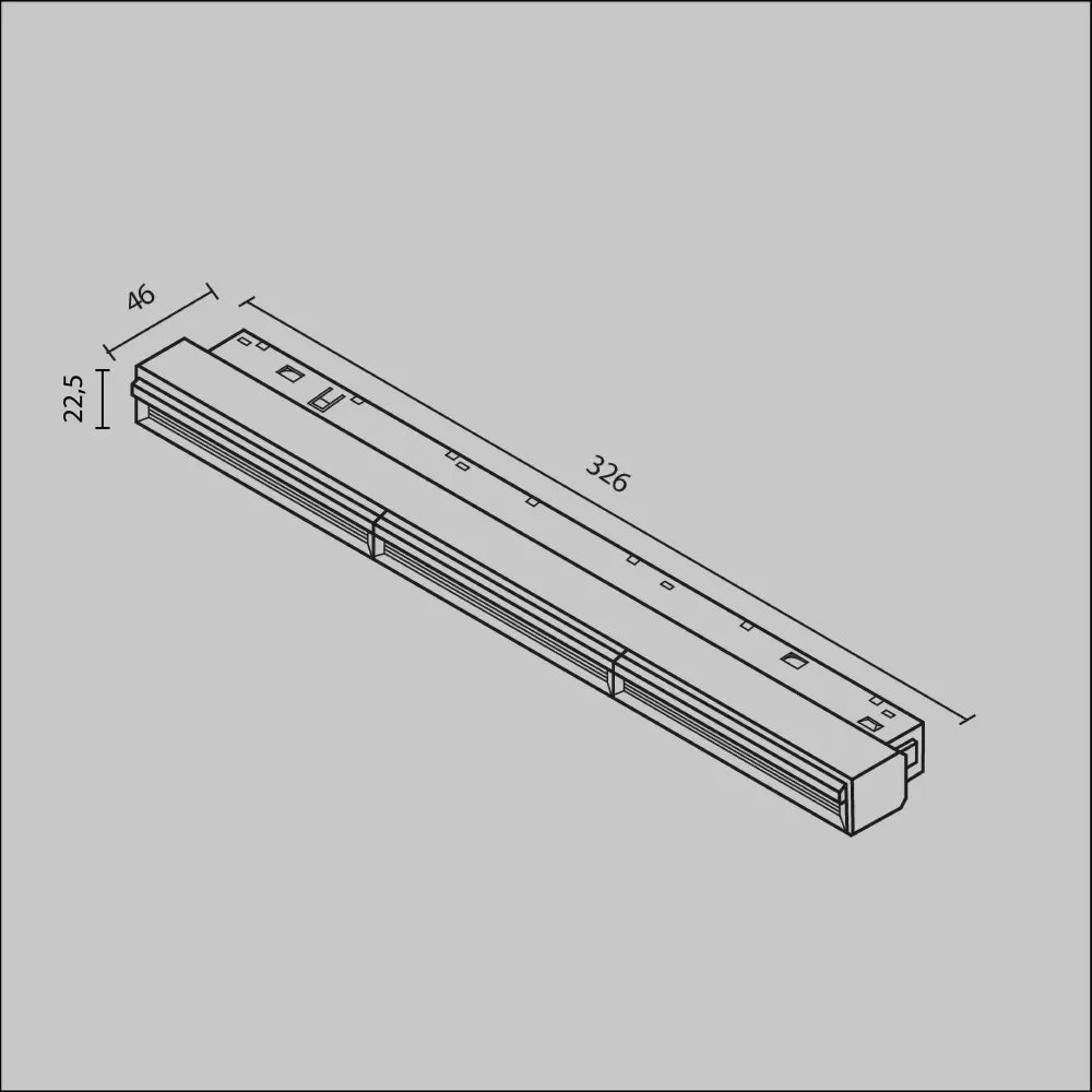 Spot pentru sina Exility din Aluminiu Negru H4.6xL32.6cm 18W 719lm 3000k Parete