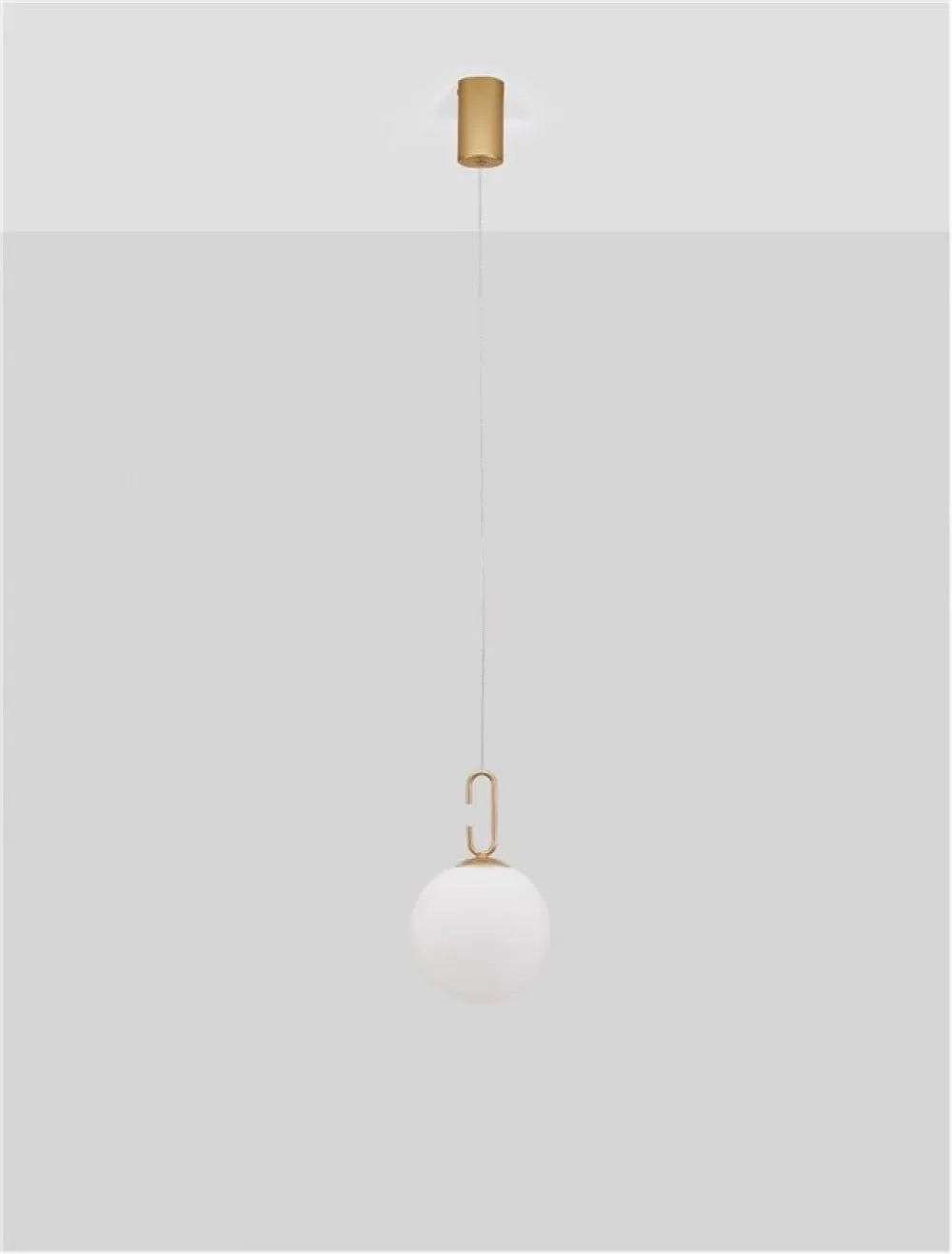 Pendul structura din Metal Auriu si abajur din Sticla Alb H120xL18cm IP20 10W 1061lm 3000k HOOK