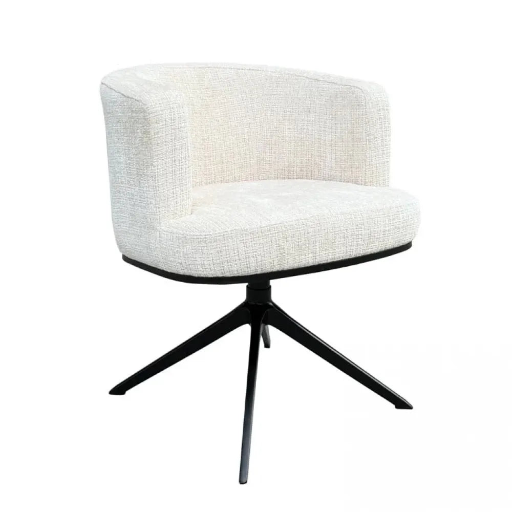 Scaun tapitat cu Chenille Bej cu picioare din Metal Negru H77xL65xA64cm Cheyenne Richmond Interiors