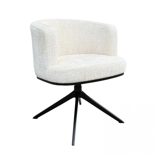 Scaun tapitat cu Chenille Bej cu picioare din Metal Negru H77xL65xA64cm Cheyenne Richmond Interiors
