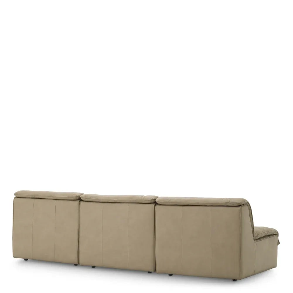 Modul centru tapitat cu Piele Bej L92xA106xH79cm Dunemore Eichholtz