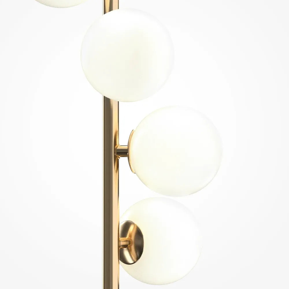 Lampa de podea din Metal Auriu si Sticla Alb H150xD25cm Dallas