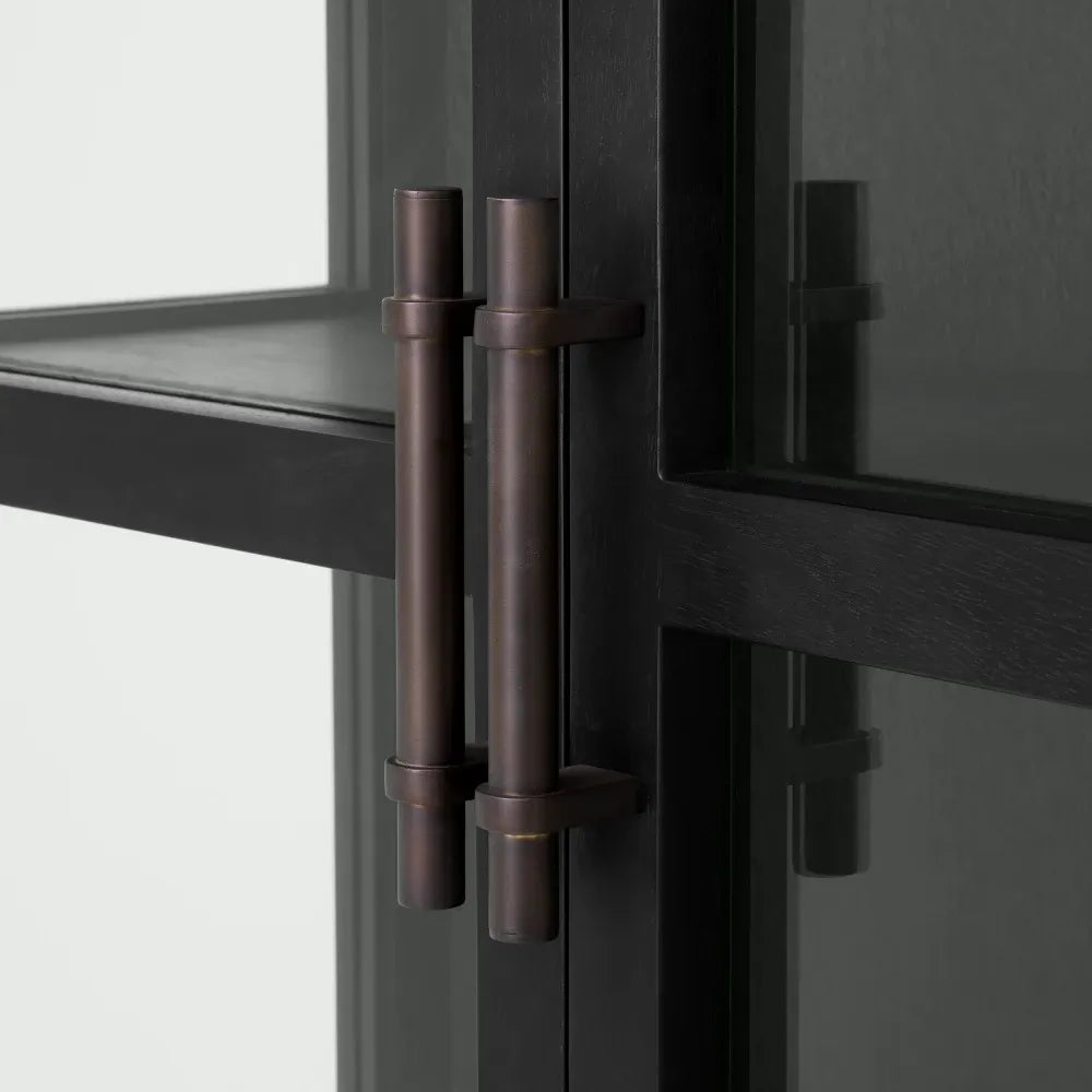 VItrina din MDF/Funir de stejar Negru L118xH210cm San Bernardino Eichholtz