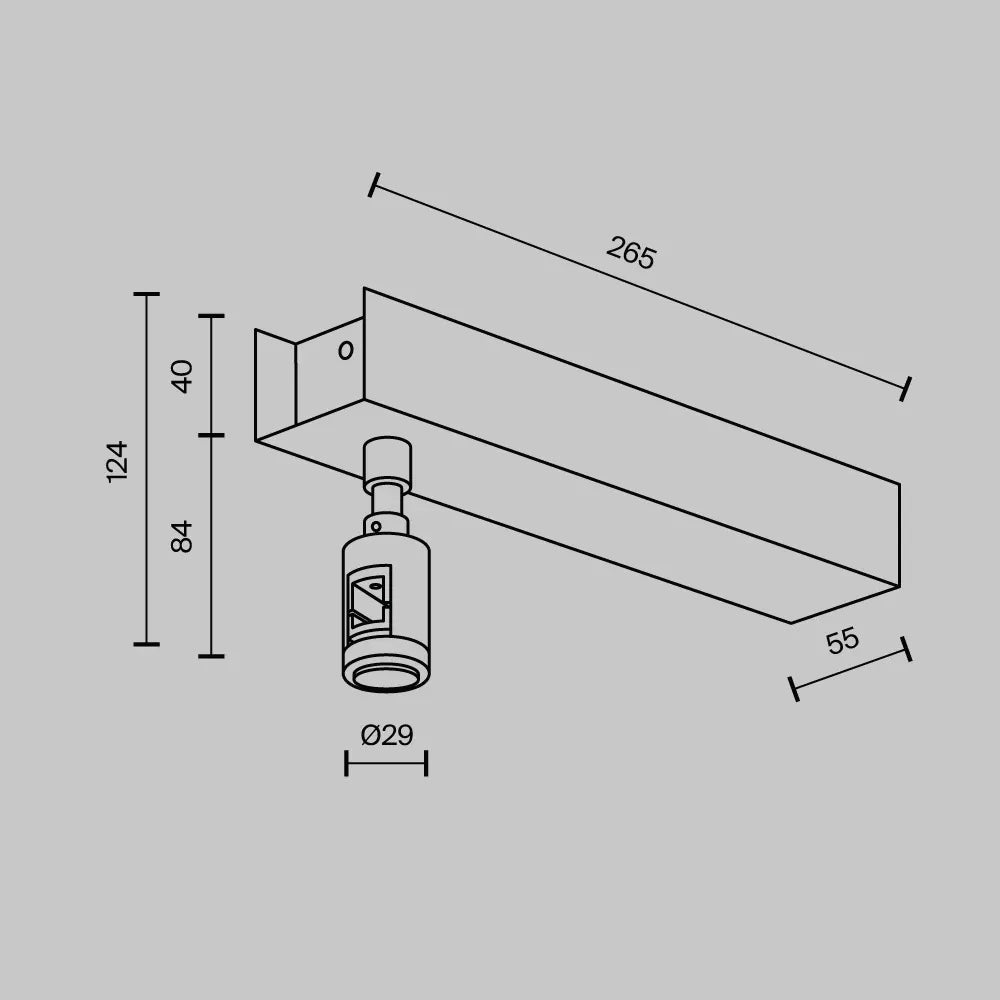 Baza scurtă de tavan pentru driver cu priză de alimentare Flarity