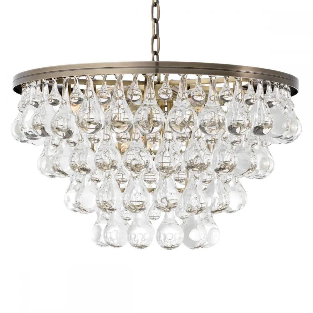Candelabru din Metal Alama si Sticla Transparent H41xD61cm Bolzano  Eichholtz