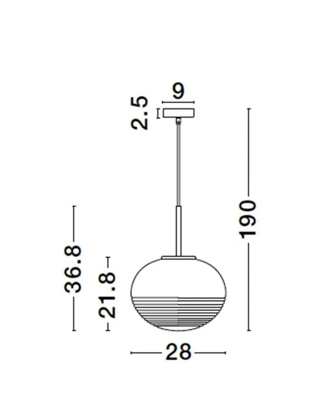 Pendul structura din Metal Auriu si abajur din Sticla Transparent H190xL28cm IP20 MAEVE