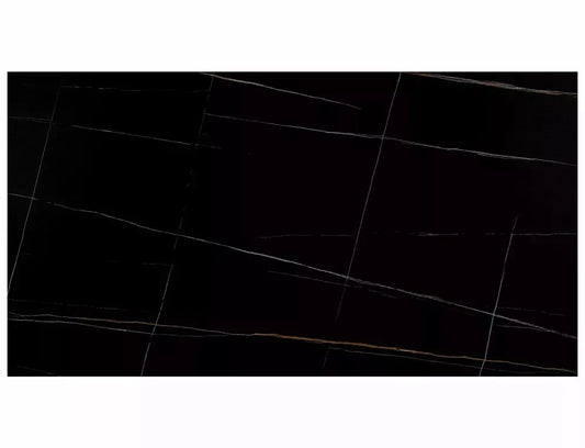 Masa Extensibila de 10 persoane din Ceramica Negru mat cu efect de marmura si Metal+MDF Negru/Maro L160-220xH75cm Genesis