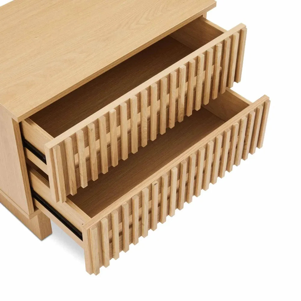Noptiera cu sertare Lugano de culoare natural L60xH52cm