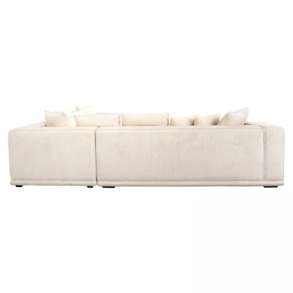 Coltar fix simetric tapitata cu Chenille Bej L308cm Lusso Richmond Interiors