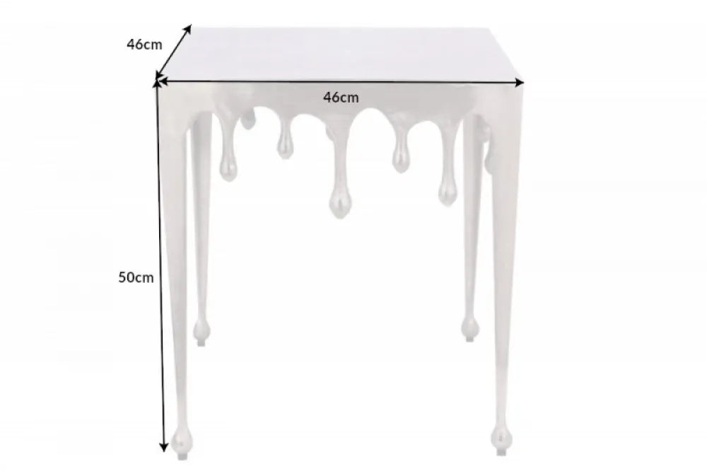 Masuta laterala Patrata din Metal Argintiu L46xH50cm Liquid L