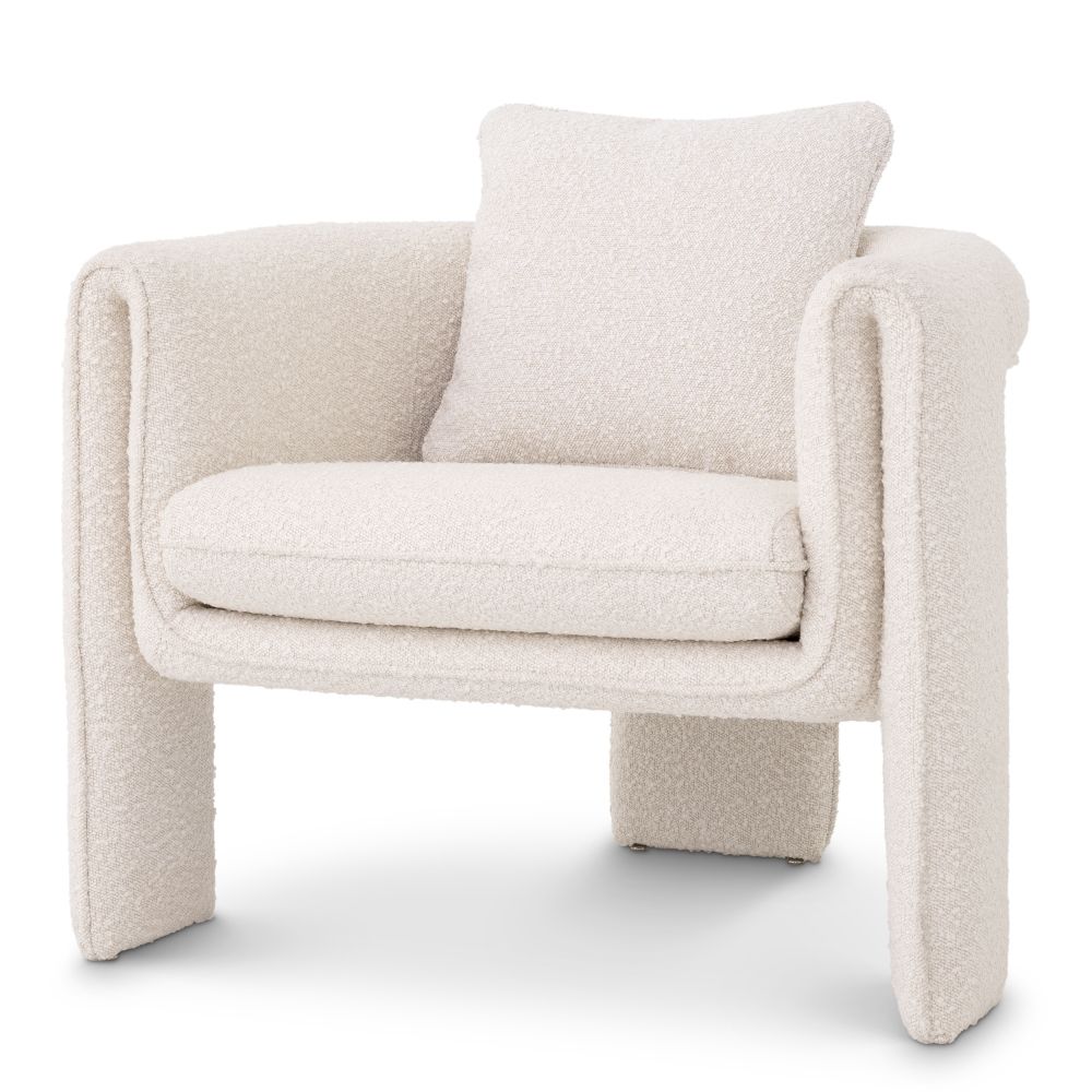 Fotoliu Toto Eichholtz tapitat cu Stofa Boucle Crem H68xL85xA77cm