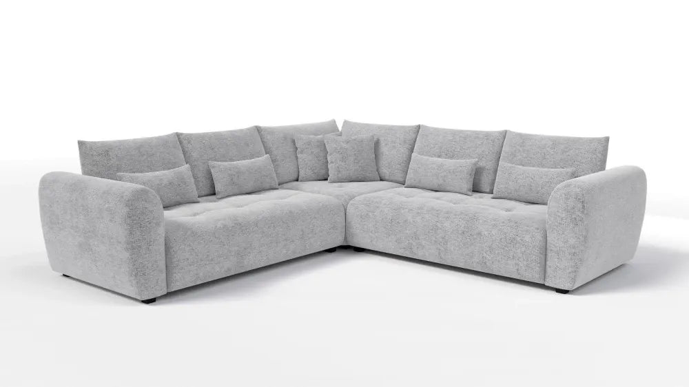 Coltar simetric tapitat cu Chenille Sajma 20 Gri deschis L306x306cm Trezzo