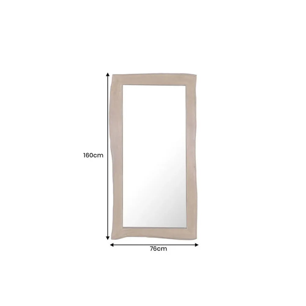 Oglinda cu rama din Lemn de salcam Maro L76xH160cm MAMMUT