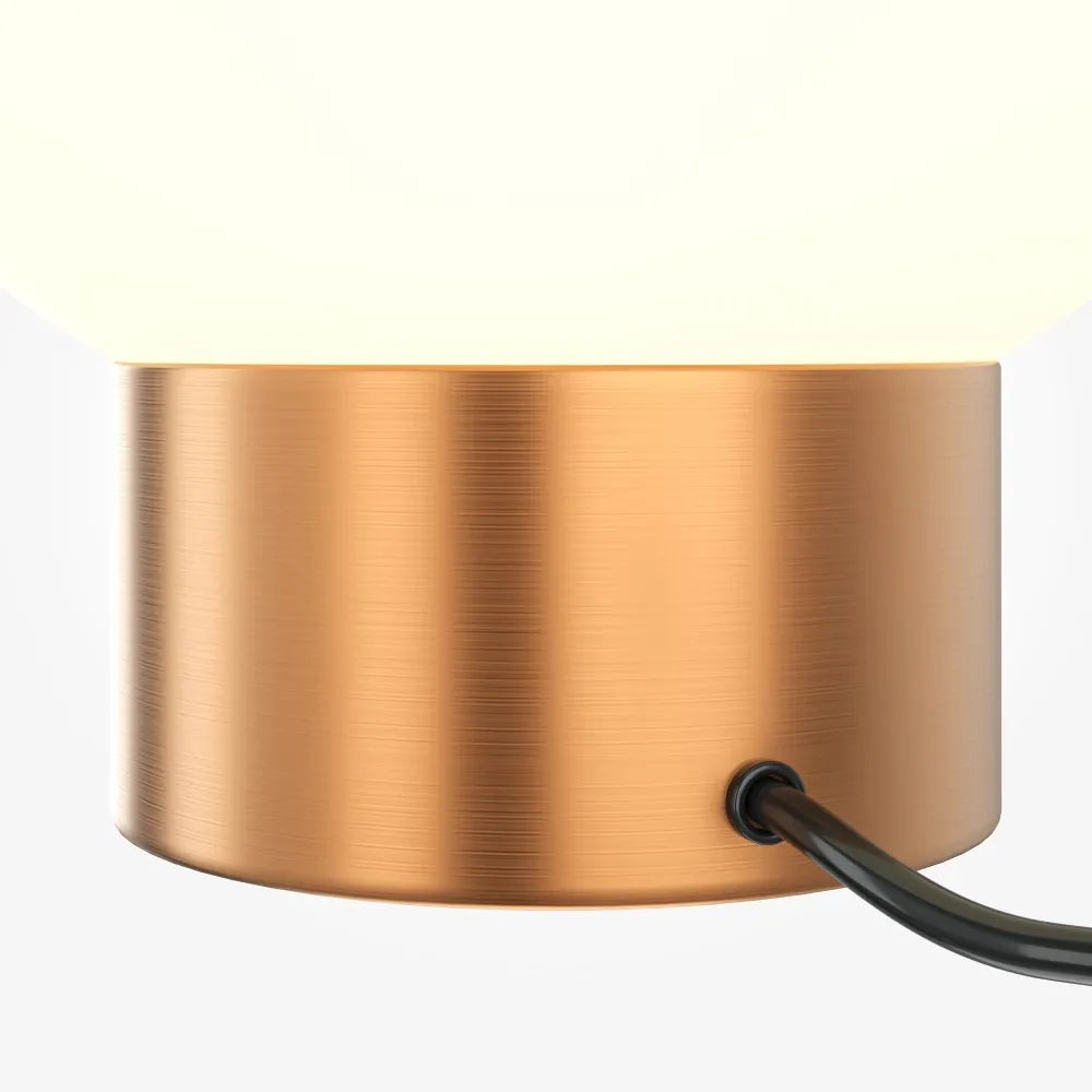 Veioza din Metal Auriu si Sticla Alb H23.7xD20cm Basic form