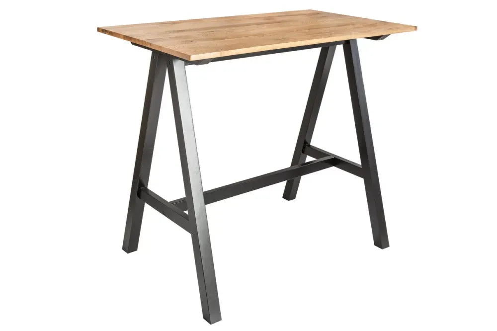 Masa bar din Lemn de stejar Maro si Lemn Negru L120xH105cm Castle