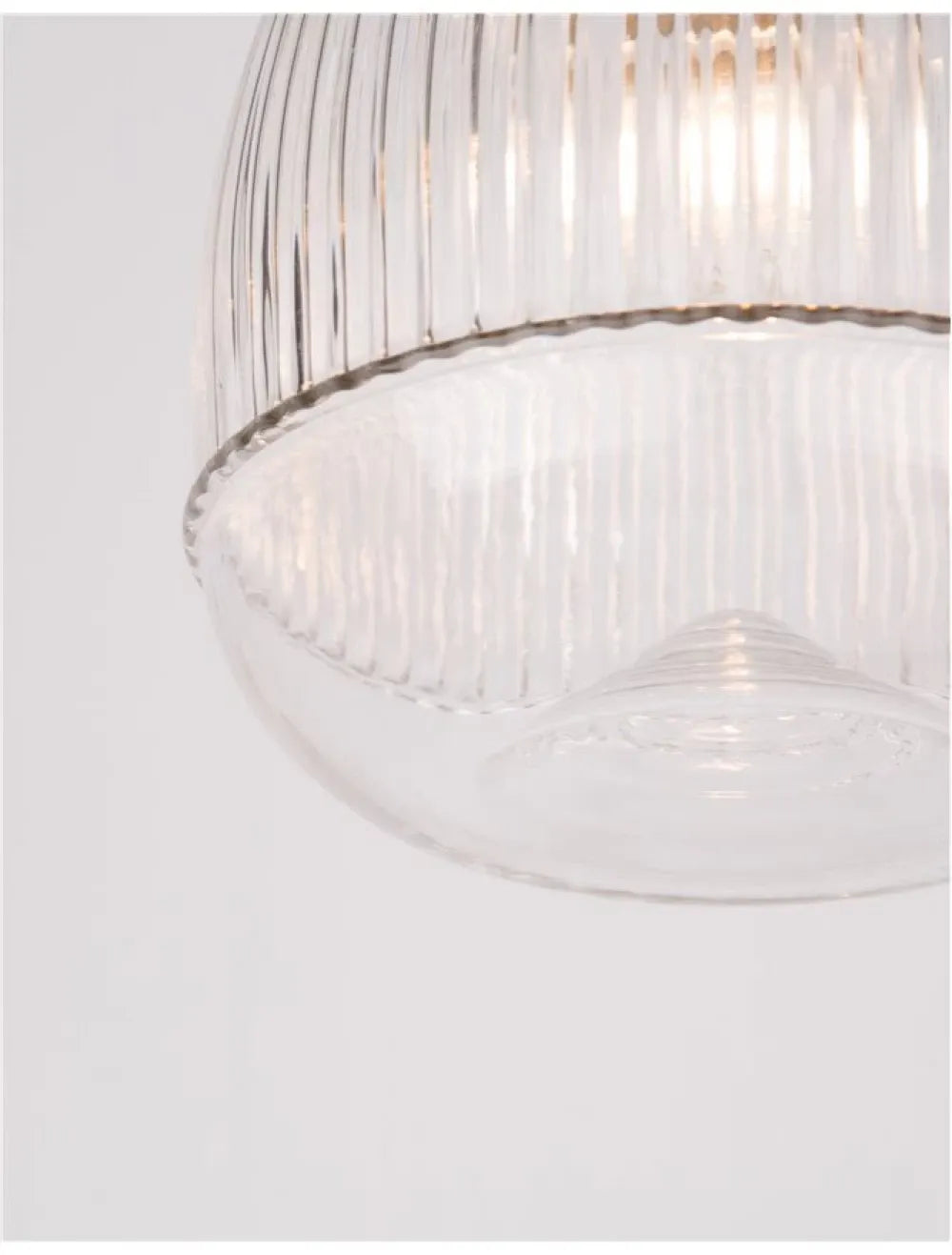 Pendul structura din Metal Auriu si abajur din Sticla Transparent H120xL15cm IP20 MOND