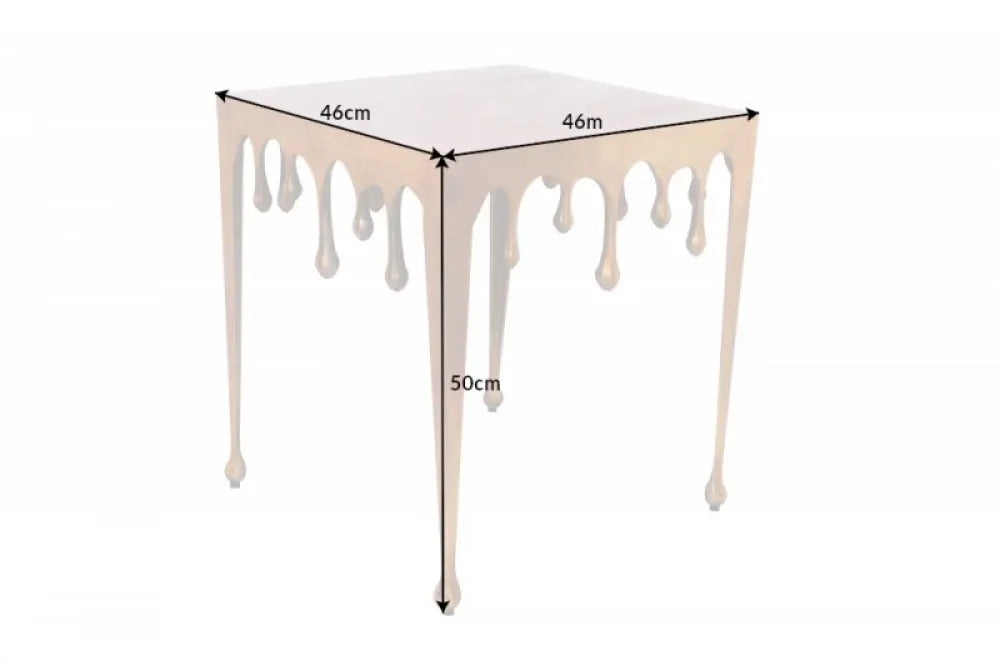 Masuta laterala Patrata din Metal Auriu L46xH50cm Liquid L