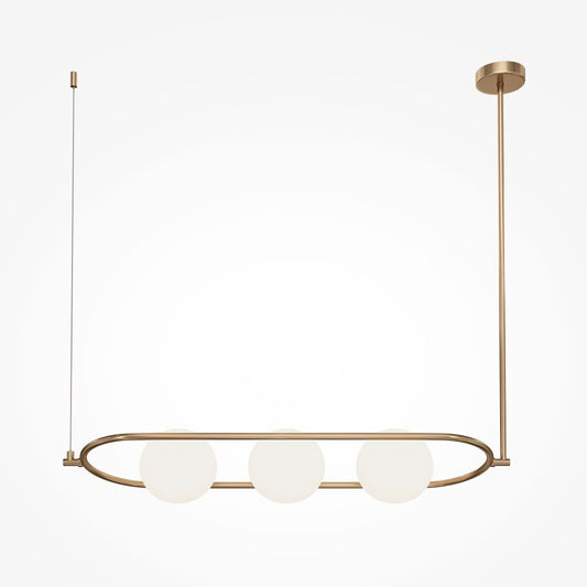 Lustra din Metal si Sticla Alama/Alb cu 3 becuri E14 40W L89xH137cm Erich