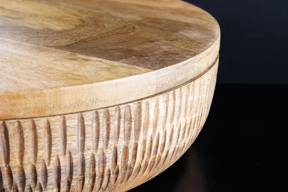 Bol decorativ cu capac din Lemn de mango wood Maro H12xD38cm Pure Nature