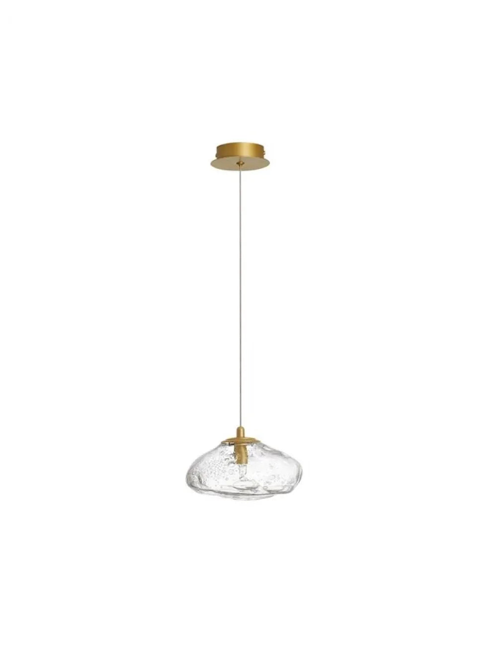 Pendul structura din Metal Auriu si abajur din Sticla Transparent H200xL20cm IP20 KING