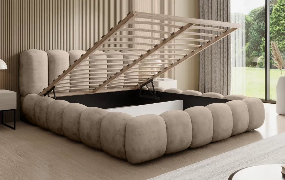 Pat 160x200cm tapitat cu Chenille Bej Dallas