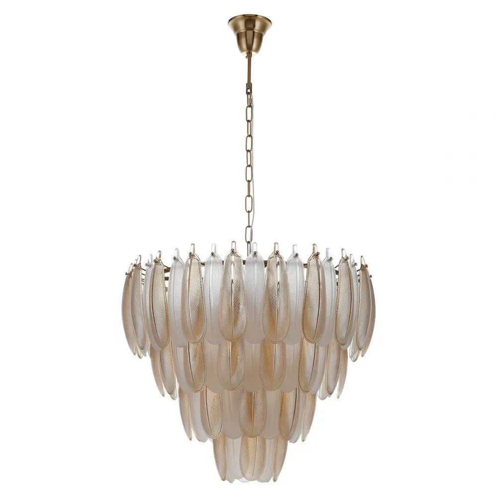 Candelabru din Metal Auriu si Sticla securizata Multicolor H55xD60cm Chloe Richmond Interiors