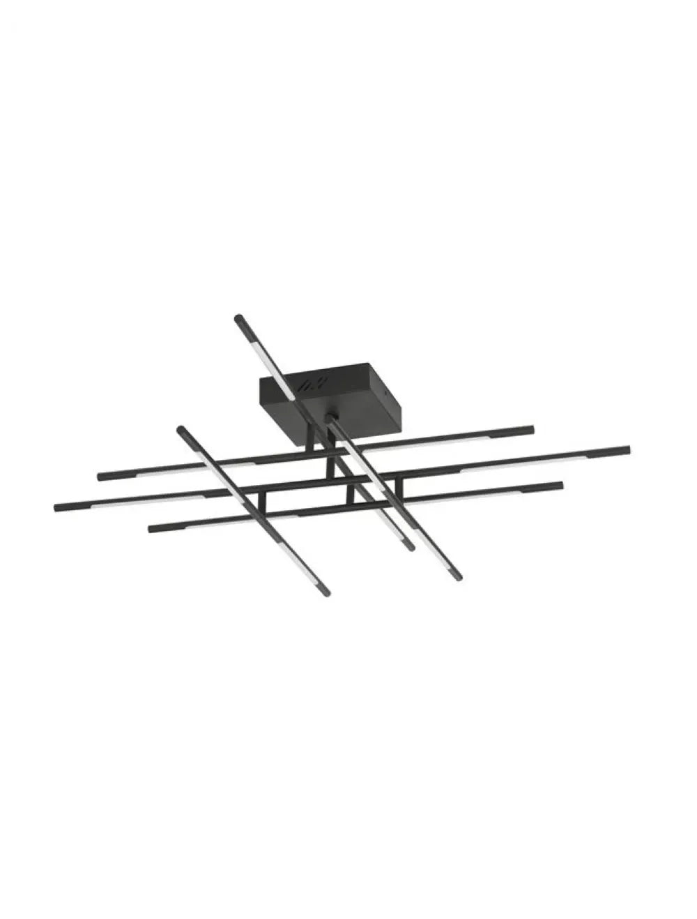 Plafoniera structura din Metal Negru si abajur din Acrilic Alb H21xL94.5cm IP20 59W 4195lm 3000k RACCIO