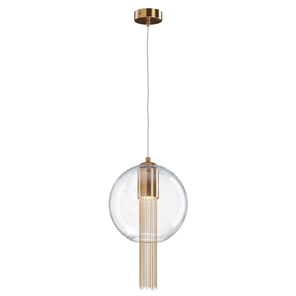 Pendul din Metal si Sticla Bronz/Transparent D25xH176cm Flusso