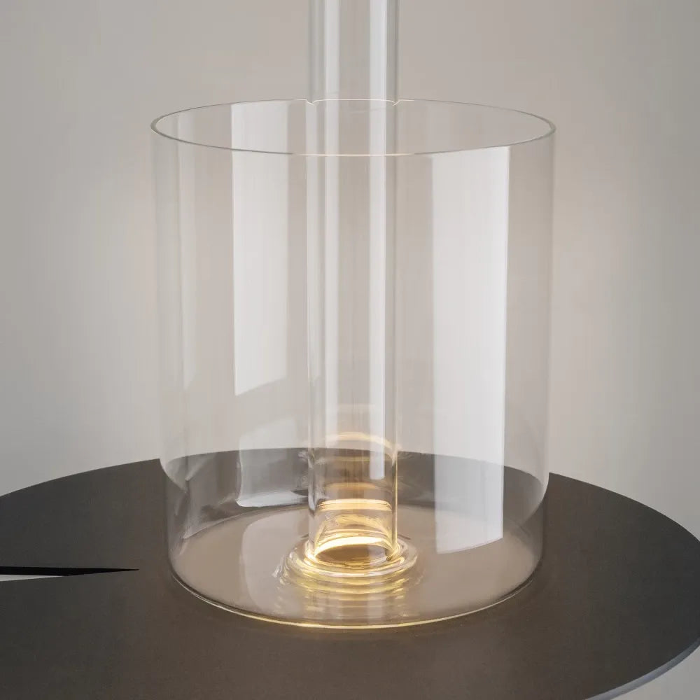 Veioza din Sticla Transparent si Aluminiu Negru H34.8xD12cm AI Collaboration