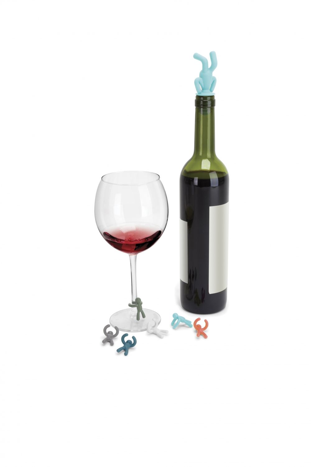 Set 6 accesori pahar si dop pentru sticla de vin din Cauciuc termoplastic Drinking