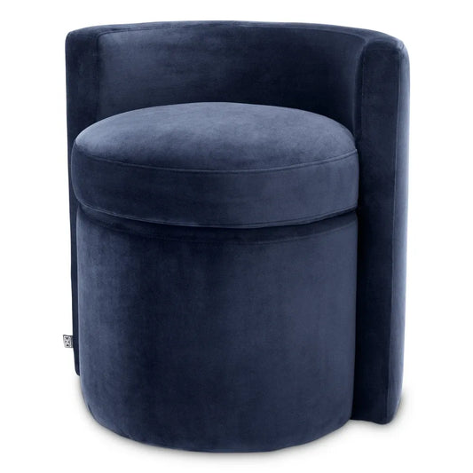 Taburet tapitat cu Catifea Albastru L61xA57xH64cm Arcadia Eichholtz