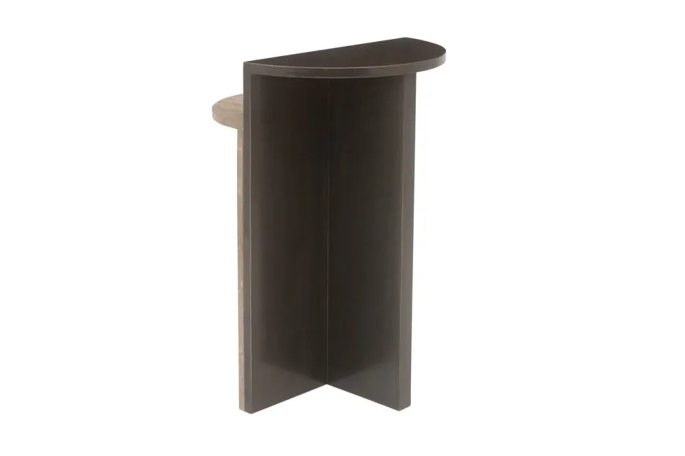 Masuta laterala din MDF/Metal Maro si Travertin Maro D40xH60cm Russo Richmond interiors