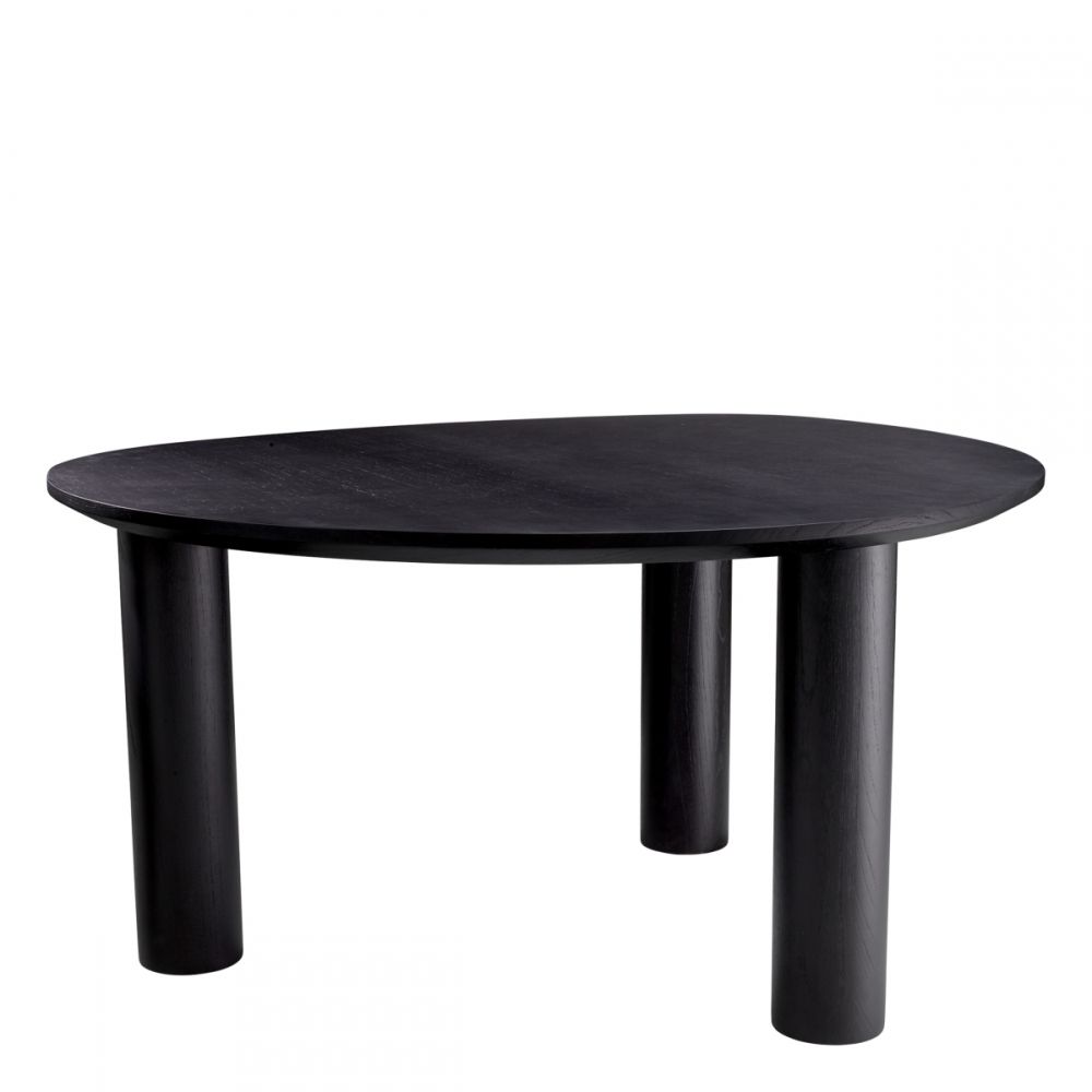 Masa Asimetrica Lombardo Eichholtz din Furnir de stejar Negru de 4-6 persoane L149xH77cm