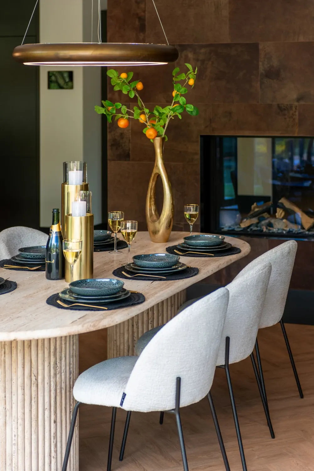 Masa din Travertin Bej L240xH75cm La Cantera Richmond interiors