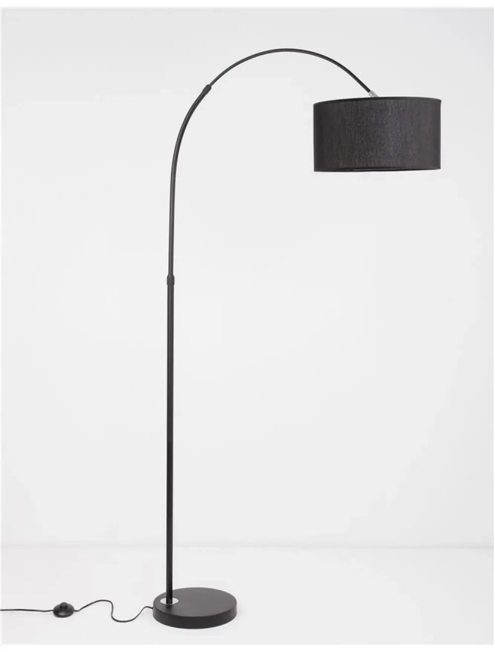 Lampa de podea structura din Aluminiu Negru si abajur din Textil Negru H180xL90cm IP20 SAMA