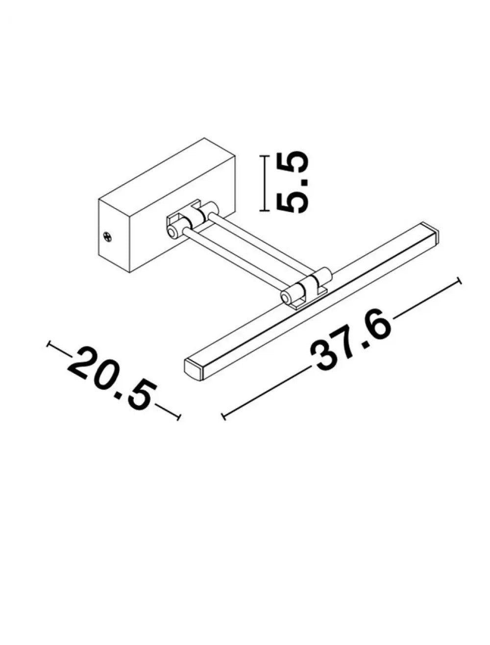 Aplica de perete structura din Metal Argintiu si abajur din Acrilic Alb H5.5xL37.6cm IP20 12W 801lm 3000k MARNELL
