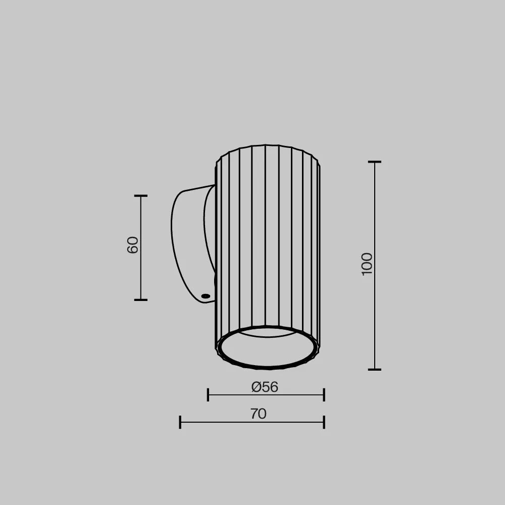 Aplica perete din Aluminiu Negru H10xD5.6cm Calipso