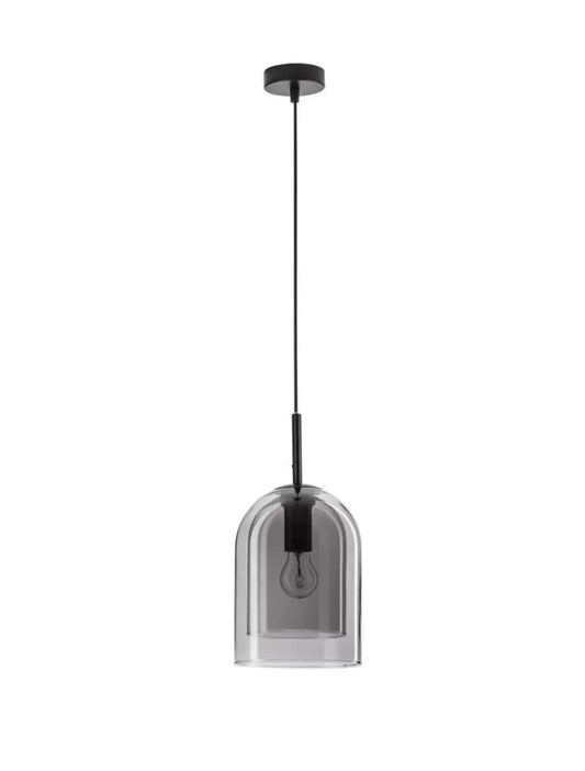 Pendul structura din Metal Negru si abajur din Sticla Fumuriu H240xL18cm IP20 VELOR