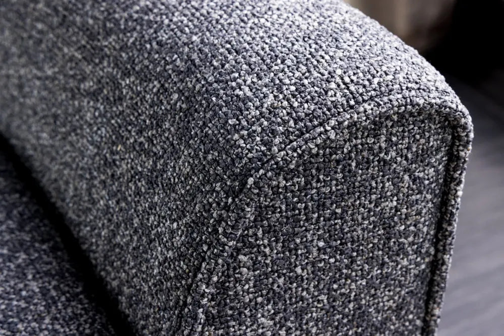 Bancheta din Lemn/Metal Maro/Auriu si Stofa boucle Gri H56xL90cm Scarlett