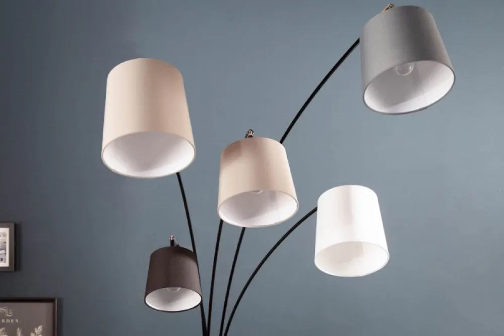 Lampa de podea din Metal Negru si Textil Multicolor H205xL120cm Levels