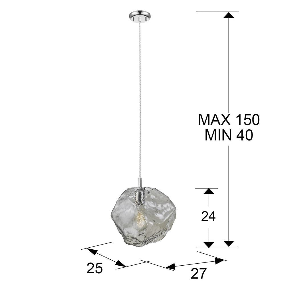 Pendul cu inaltime reglabila din Sticla Transparent L25x27xH150cm Petra