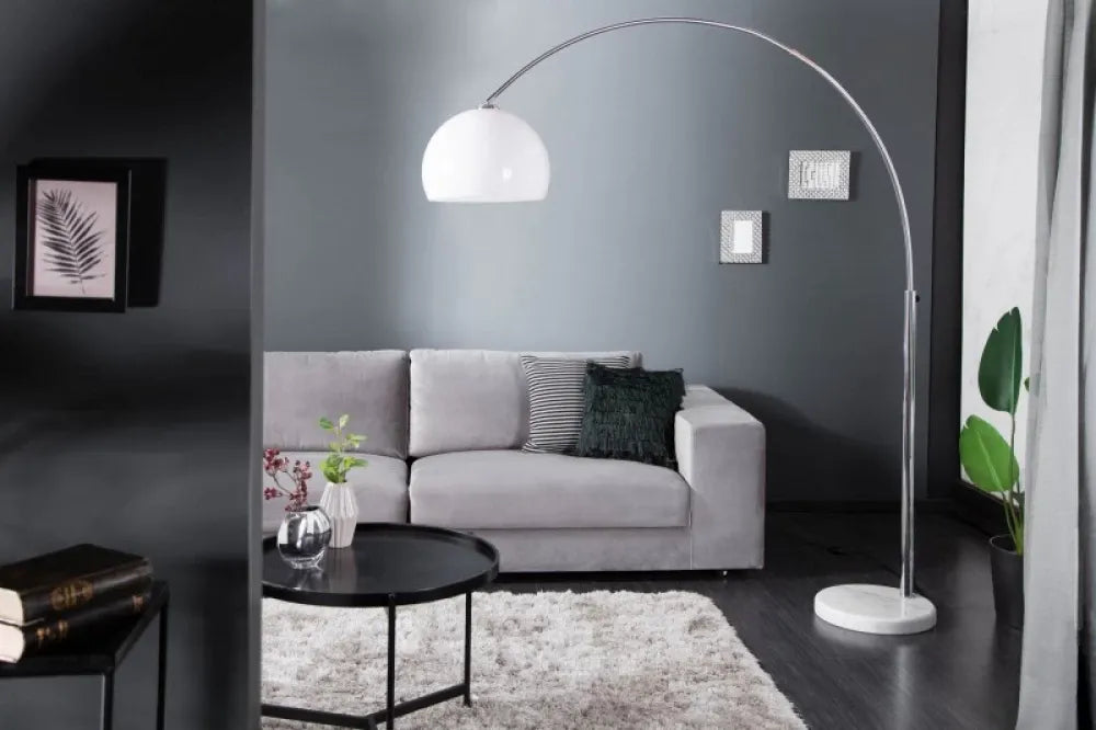 Lampa de podea din Marmura/Metal Alb si Acrilic Alb H175-205xL150-160cm Big Bow