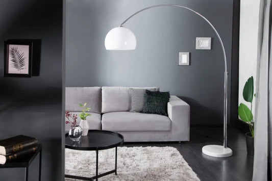 Lampa de podea din Marmura/Metal Alb si Acrilic Alb H175-205xL150-160cm Big Bow