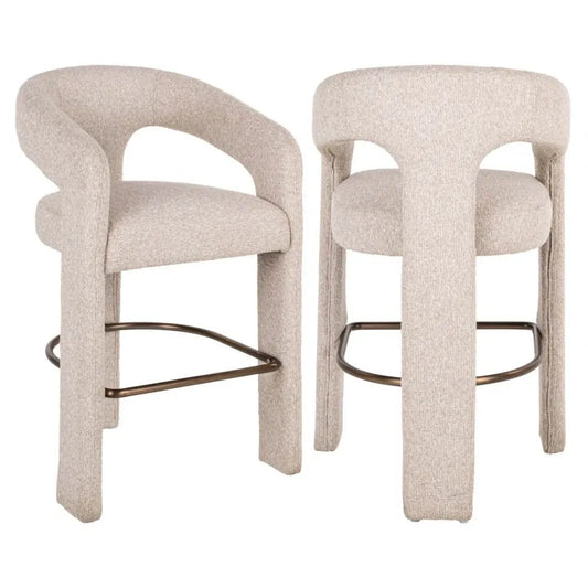 Scaun de insula tapitat cu Stofa Crem L56xH94cm Belle Richmond interiors