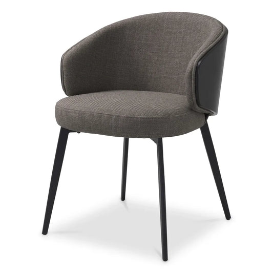 Scaun tapitat cu Stofa Gri L57xA62xH77cm Camerota Eichholtz