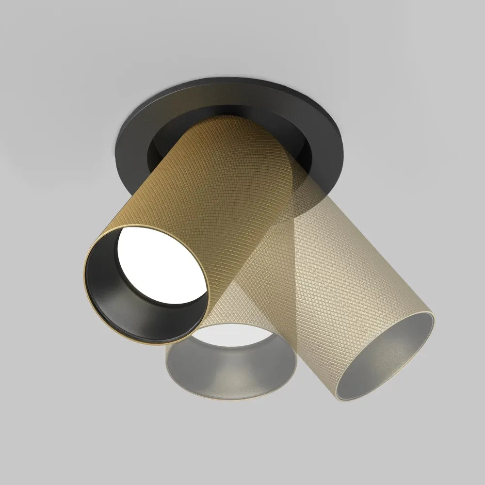 Spot incastrat din Aluminiu Negru/Auriu mat H14.1xD5.4cm 10W Artisan