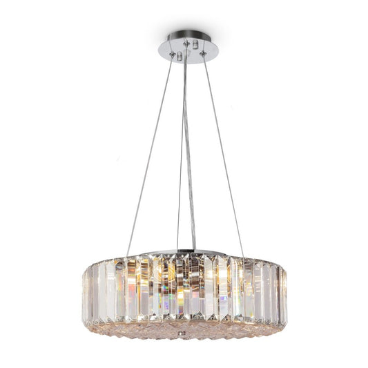 Lustra rotunda cu inaltime reglabila din Cristal Transparent cu 6 becuri D40xH86cm Recinto