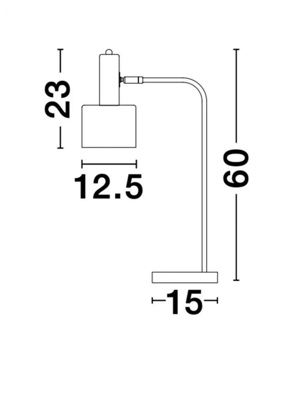 Veioza din Metal Auriu H60xL12.5cm IP20 PAZ
